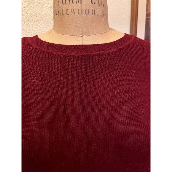 Long Sleeve Boat Neck Criss Cross Back Sweater Wine Red NWT Size M - Picture 5 of 8